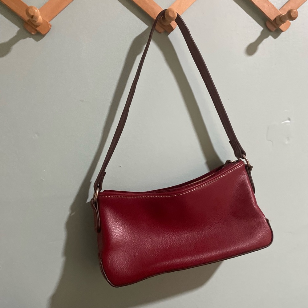 Mini red leather bag